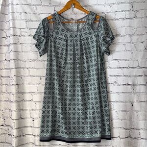 Max Studio Cold Shoulder Geometric Print Above Knee Length Dress Size Medium